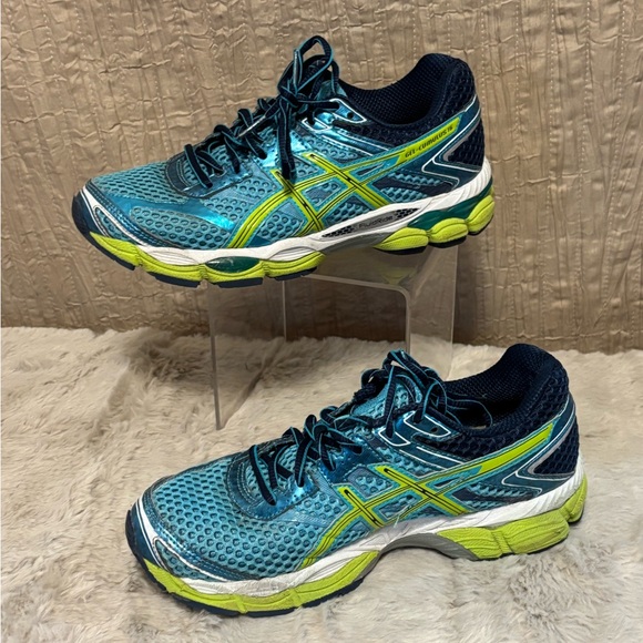 Asics Women's Sneakers - Blue and Green - Picture 2 of 8